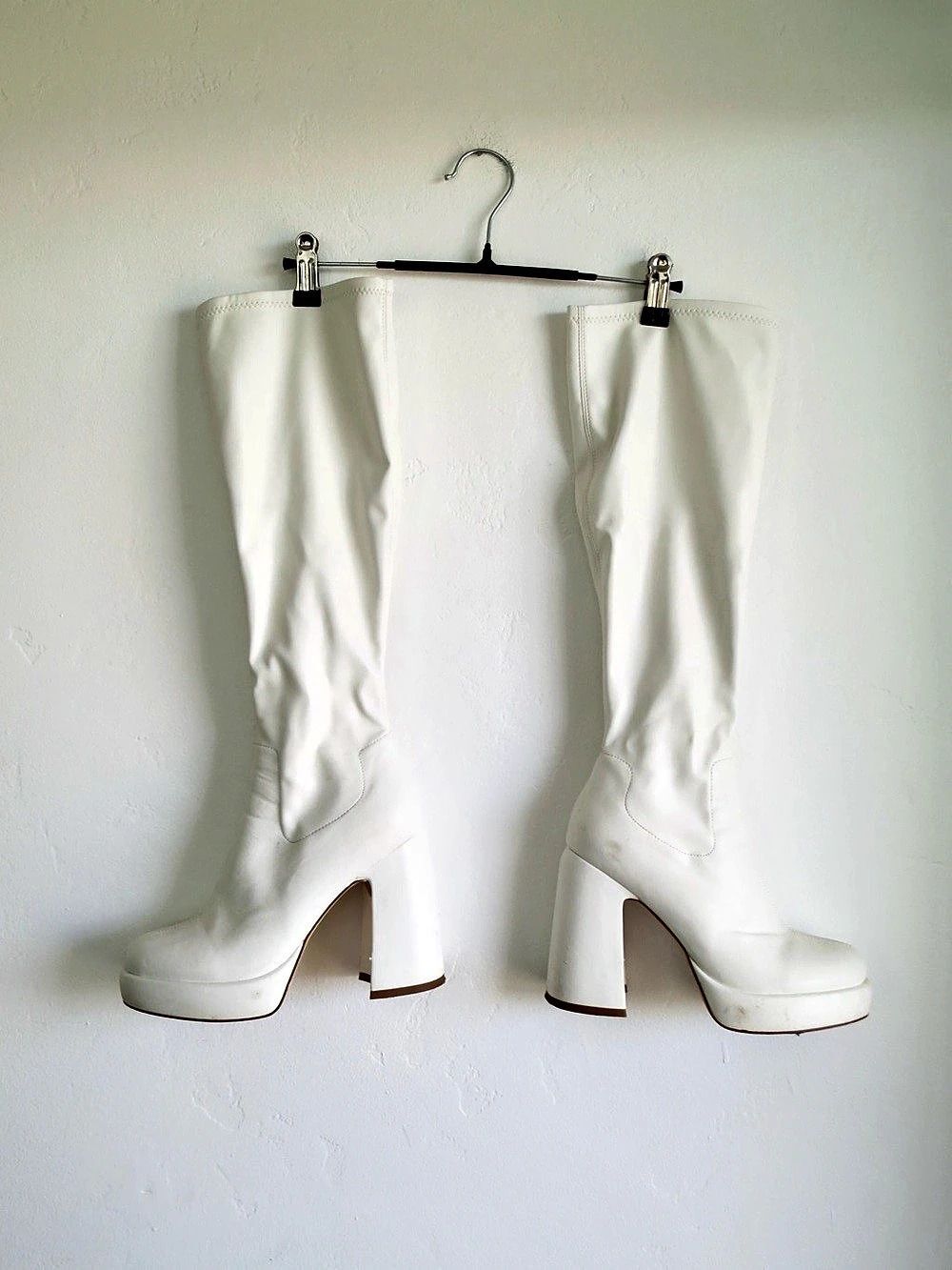 Modatope White Platform Heeled Go Go Boots